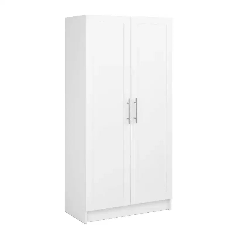 Set di armadietti da 6 pezzi con ante a pannello – Bianco, 226 cm H x 244 cm L, 12 ripiani
