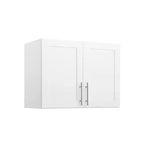 Set di armadietti da 6 pezzi con ante a pannello – Bianco, 226 cm H x 244 cm L, 12 ripiani