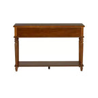 Consolle da 48" – Legno di acacia color nocciola, 2 cassetti, ripiano a giorno