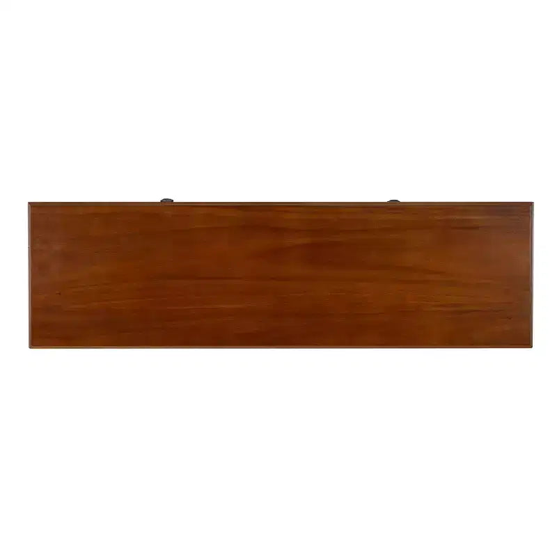Consolle da 48" – Legno di acacia color nocciola, 2 cassetti, ripiano a giorno