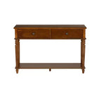 Consolle da 48" – Legno di acacia color nocciola, 2 cassetti, ripiano a giorno