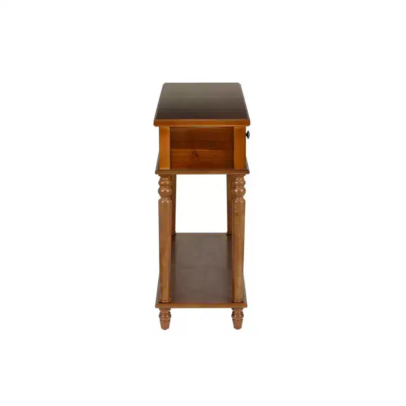 Consolle da 48" – Legno di acacia color nocciola, 2 cassetti, ripiano a giorno
