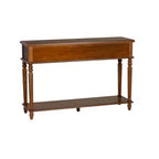 Consolle da 48" – Legno di acacia color nocciola, 2 cassetti, ripiano a giorno