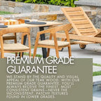 Tavolo da pranzo quadrato in teak da esterno da 99 cm per 4 persone – Resistente alle intemperie