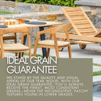 Tavolo da pranzo quadrato in teak da esterno da 99 cm per 4 persone – Resistente alle intemperie