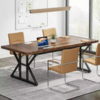 Tavolo da conferenza da 180 cm per 6 persone – MDF e metallo, 180 cm L x 80 cm P