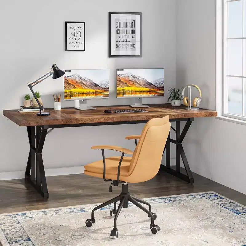 Tavolo da conferenza da 180 cm per 6 persone – MDF e metallo, 180 cm L x 80 cm P