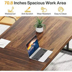 Tavolo da conferenza da 180 cm per 6 persone – MDF e metallo, 180 cm L x 80 cm P