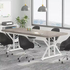 Tavolo da conferenza da 180 cm per 6 persone – MDF e metallo, 180 cm L x 80 cm P