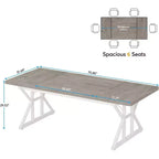 Tavolo da conferenza da 180 cm per 6 persone – MDF e metallo, 180 cm L x 80 cm P