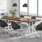 Tavolo da conferenza da 180 cm per 6 persone – MDF e metallo, 180 cm L x 80 cm P