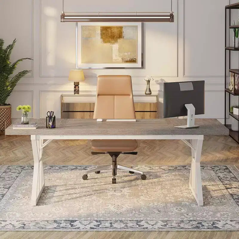 Tavolo da conferenza da 180 cm per 6 persone – MDF e metallo, 180 cm L x 80 cm P