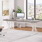Tavolo da conferenza da 180 cm per 6 persone – MDF e metallo, 180 cm L x 80 cm P