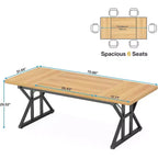 Tavolo da conferenza da 180 cm per 6 persone – MDF e metallo, 180 cm L x 80 cm P