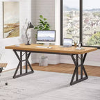 Tavolo da conferenza da 180 cm per 6 persone – MDF e metallo, 180 cm L x 80 cm P