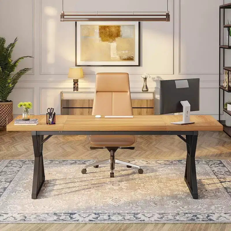 Tavolo da conferenza da 180 cm per 6 persone – MDF e metallo, 180 cm L x 80 cm P