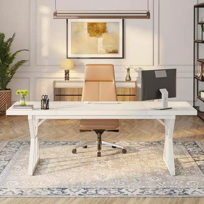Tavolo da conferenza da 180 cm per 6 persone – MDF e metallo, 180 cm L x 80 cm P