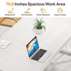 Tavolo da conferenza da 180 cm per 6 persone – MDF e metallo, 180 cm L x 80 cm P