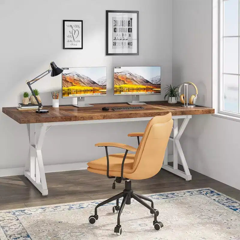 Tavolo da conferenza da 180 cm per 6 persone – MDF e metallo, 180 cm L x 80 cm P