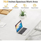 Tavolo da conferenza da 180 cm per 6 persone – MDF e metallo, 180 cm L x 80 cm P