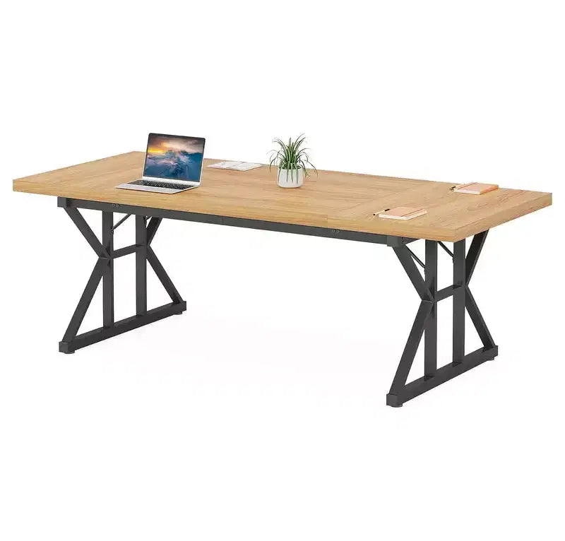 Tavolo da conferenza da 180 cm per 6 persone – MDF e metallo, 180 cm L x 80 cm P