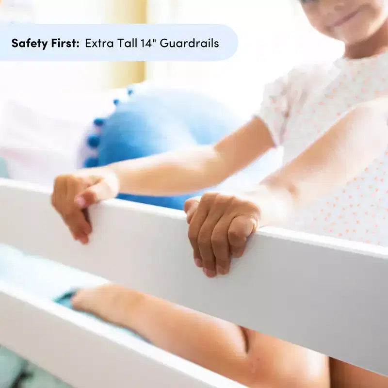 Letto a castello singolo su singolo con scaletta terminale e letto estraibile – Legno massiccio, per bambini