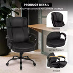 Sedia da Ufficio Direzionale Ergonomica per Persone Robuste – 225 kg, Supporto Lombare e Poggiatesta
