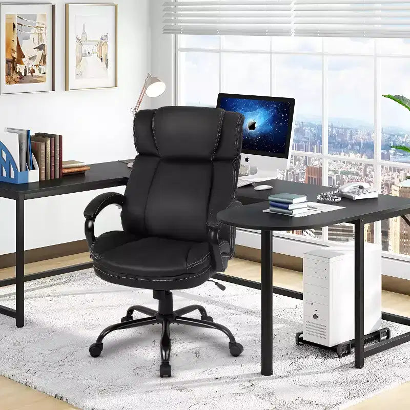 Sedia da Ufficio Direzionale Ergonomica per Persone Robuste – 225 kg, Supporto Lombare e Poggiatesta