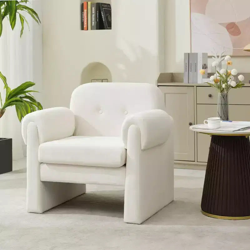 Poltrona Accent Imbottita Nuvola Soffice – Poltrona in Velluto per Camera da Letto e Soggiorno