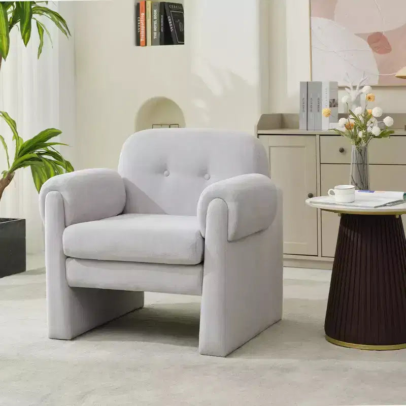 Poltrona Accent Imbottita Nuvola Soffice – Poltrona in Velluto per Camera da Letto e Soggiorno