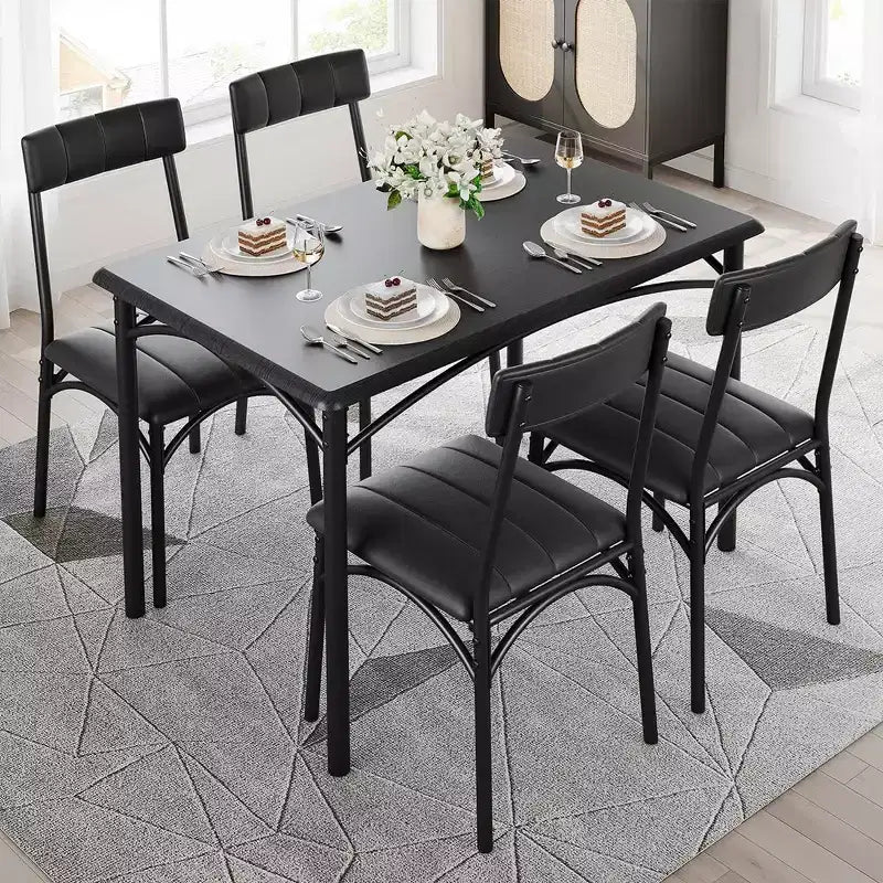 Set da pranzo quadrato a 3 pezzi per 2 persone con sedie imbottite – Salvaspazio