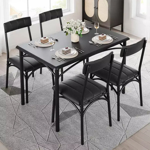 Set da pranzo quadrato a 3 pezzi per 2 persone con sedie imbottite – Salvaspazio