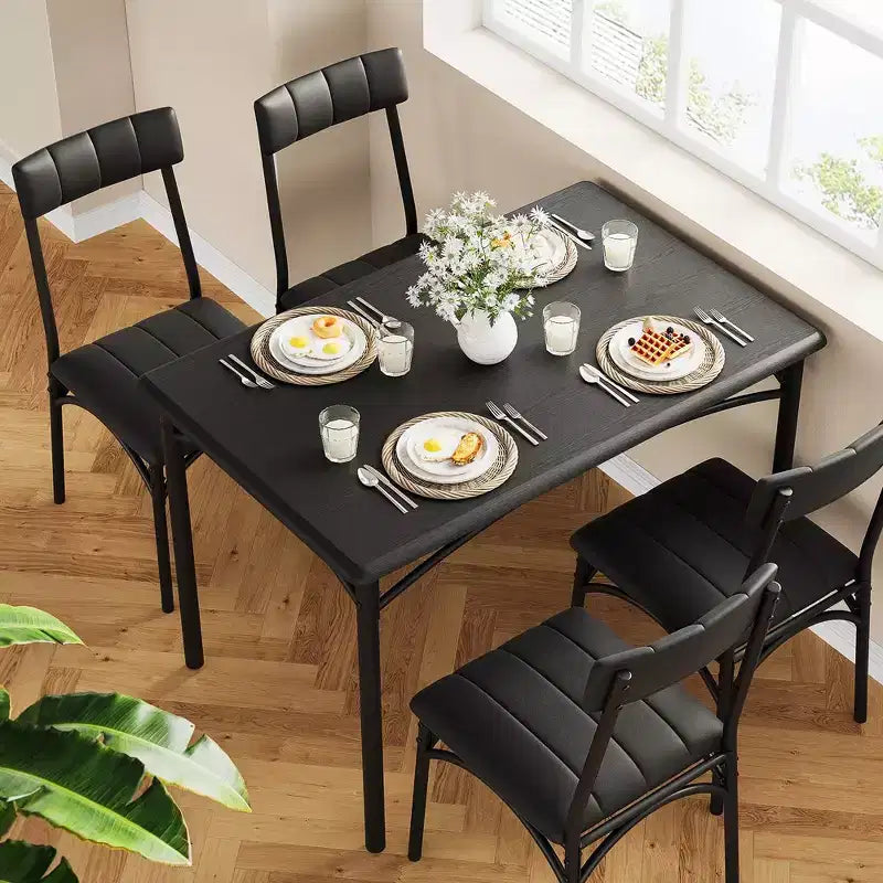 Set da pranzo quadrato a 3 pezzi per 2 persone con sedie imbottite – Salvaspazio