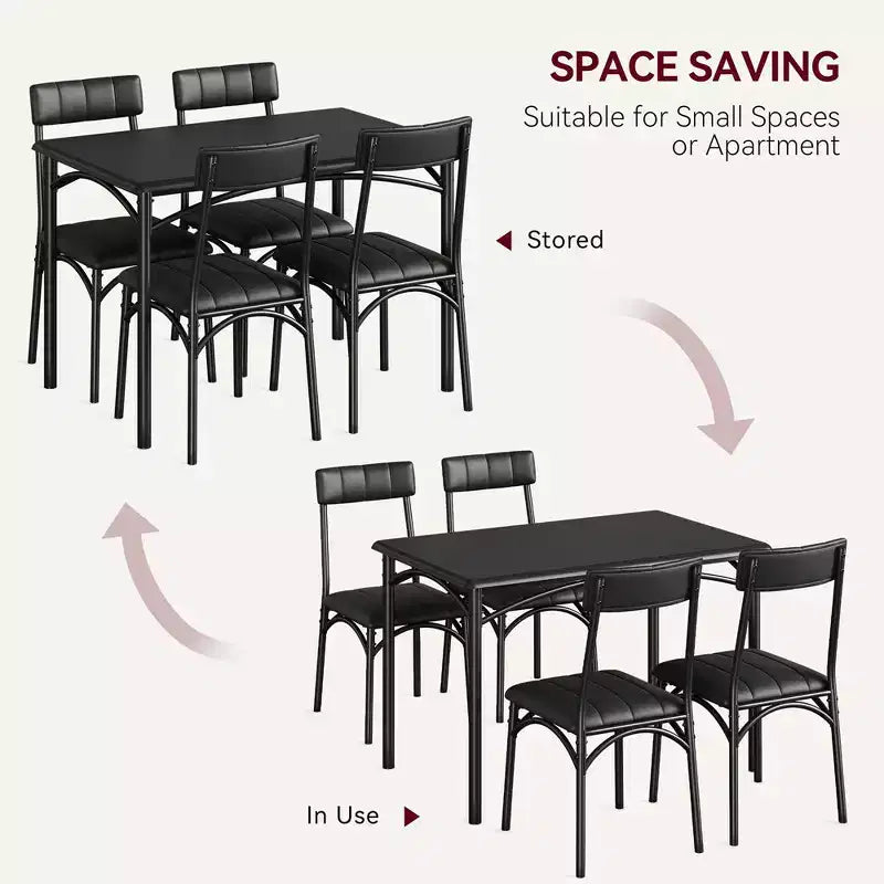 Set da pranzo quadrato a 3 pezzi per 2 persone con sedie imbottite – Salvaspazio