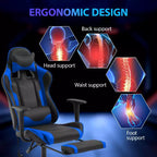 Sedia da Gaming Racing in Pelle PU con Supporto Lombare e Girevole a 360°