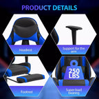 Sedia da Gaming Racing in Pelle PU con Supporto Lombare e Girevole a 360°