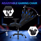 Sedia da Gaming Racing in Pelle PU con Supporto Lombare e Girevole a 360°