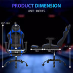 Sedia da Gaming Racing in Pelle PU con Supporto Lombare e Girevole a 360°