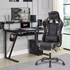 Sedia da Gaming Racing in Pelle PU con Supporto Lombare e Girevole a 360°