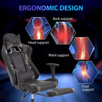 Sedia da Gaming Racing in Pelle PU con Supporto Lombare e Girevole a 360°