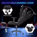 Sedia da Gaming Racing in Pelle PU con Supporto Lombare e Girevole a 360°