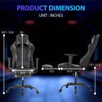 Sedia da Gaming Racing in Pelle PU con Supporto Lombare e Girevole a 360°