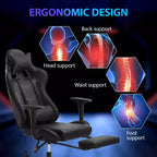 Sedia da Gaming Racing in Pelle PU con Supporto Lombare e Girevole a 360°
