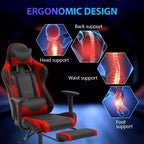 Sedia da Gaming Racing in Pelle PU con Supporto Lombare e Girevole a 360°