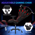 Sedia da Gaming Racing in Pelle PU con Supporto Lombare e Girevole a 360°