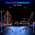 Sedia da Gaming Racing in Pelle PU con Supporto Lombare e Girevole a 360°