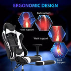 Sedia da Gaming Racing in Pelle PU con Supporto Lombare e Girevole a 360°