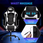 Sedia da Gaming Racing in Pelle PU con Supporto Lombare e Girevole a 360°
