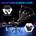 Sedia da Gaming Racing in Pelle PU con Supporto Lombare e Girevole a 360°