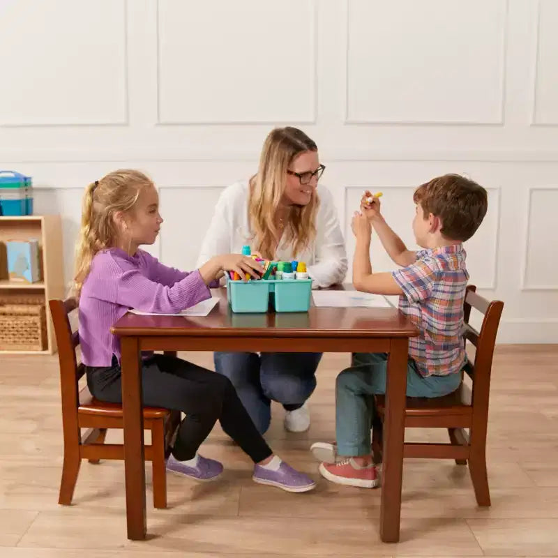 Tavolo per attività per bambini quadrato in legno massello 30" x 30" – Gambe da 22"